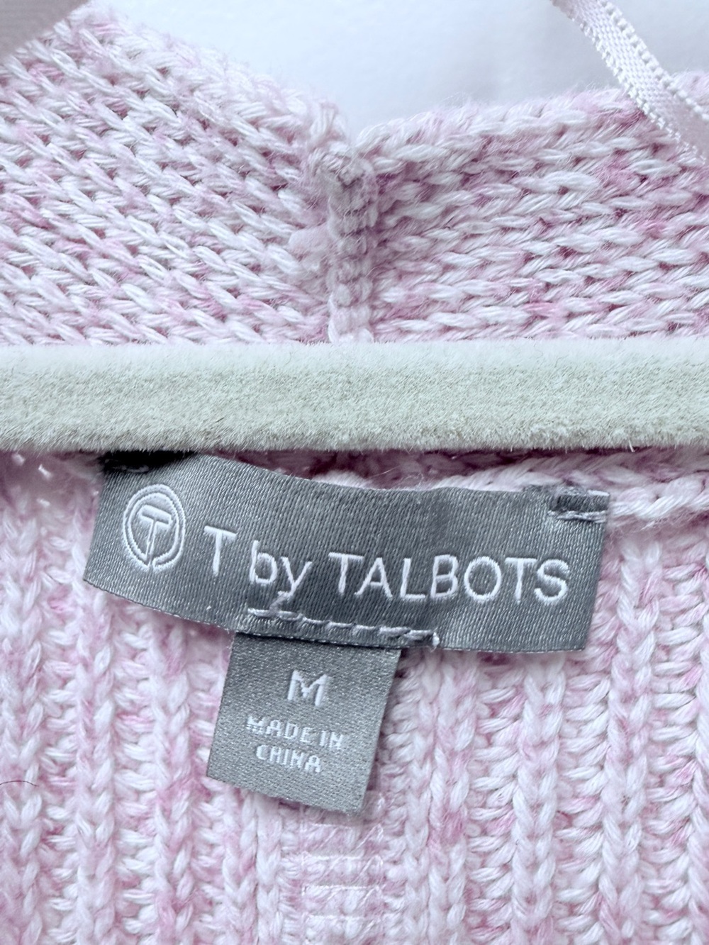 T by Talbots Pink Marled Cotton Longline Cardigan Sweater M.  EUC